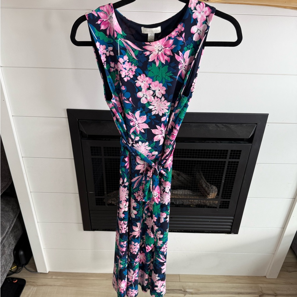 Charter Club Pink and Green Floral Maxi Dress